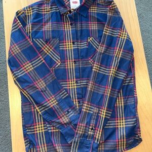 Levi's Men's Multicolor Plaid Button-Down Shirt (M)